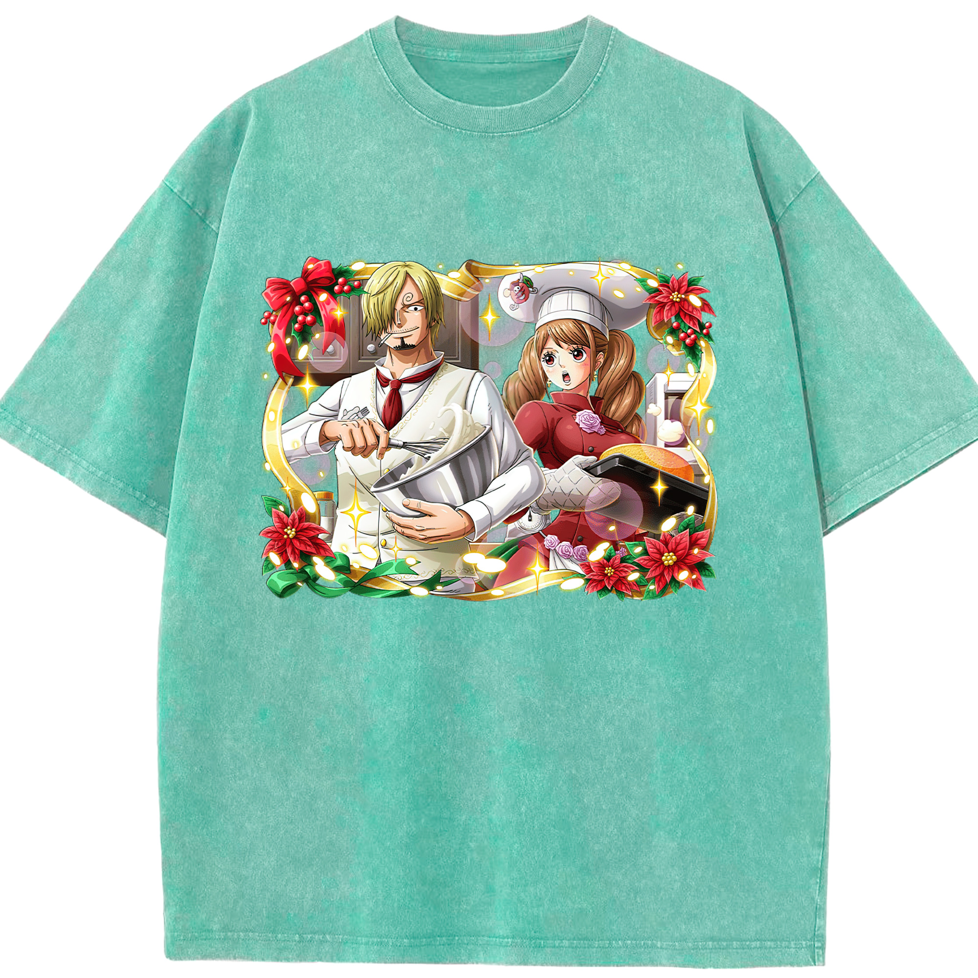 ワンピース サンジ ONE PIECE Sanji 綿100% ヴィンテージ風 半袖Tシャツ（フロントプリント）